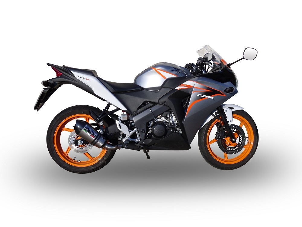 Scarico GPR compatibile con  Honda Cbr 125 R 2011-2016, New Grand Prix Evo Titanium, Scarico omologato, silenziatore con db killer estraibile e raccordo specifico