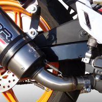 Scarico compatibile con Honda Cbr 125 R 2011-2016, Satinox , Scarico omologato, silenziatore con db killer estraibile e raccordo specifico