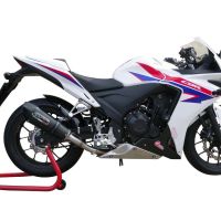 Exhaust compatible with Honda Cbr 500 R 2023-2024, GP Evo4 Black Titanium, Homologated legal slip-on exhaust including removable db killer and link pipe 