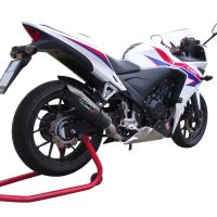 Exhaust system compatible with Honda Cbr 500 R 2012-2016, Gpe Ann. Black titanium, Homologated legal slip-on exhaust including removable db killer and link pipe 
