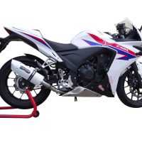 Exhaust system compatible with Honda Cbr 500 R 2012-2016, Albus Ceramic, Homologated legal slip-on exhaust including removable db killer and link pipe 