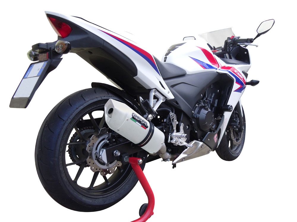 Scarico compatibile con Honda Cbr 500 R 2023-2024, Albus Evo4, Scarico omologato, silenziatore con db killer estraibile e raccordo specifico