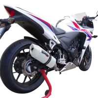 Scarico compatibile con Honda Cbr 500 R 2012-2016, Albus Ceramic, Scarico omologato, silenziatore con db killer estraibile e raccordo specifico