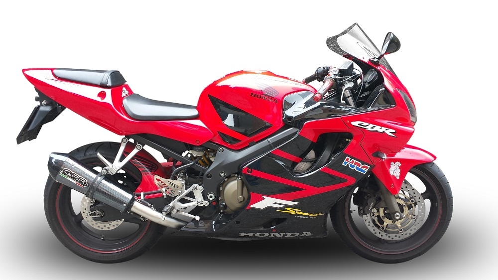 Exhaust compatible with Honda Cbr 600 F - Sport 2001-2007, Gpe Ann. Poppy, Homologated legal slip-on exhaust including removable db killer and link pipe 