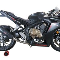Exhaust system compatible with Honda Cbr 650 F 2014-2016, Gpe Ann. Black titanium, Homologated legal full system exhaust, including removable db killer and catalyst 