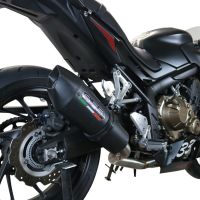 Exhaust system compatible with Honda Cbr 650 F 2014-2016, Gpe Ann. Black titanium, Homologated legal full system exhaust, including removable db killer 
