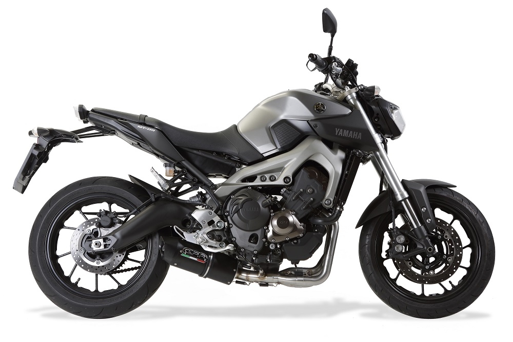 Scarico compatibile con Yamaha Mt-09 2017-2020, Furore Evo4 Nero, Scarico completo omologato,fornito con db killer estraibile,catalizzatore e collettore