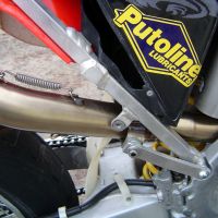 Exhaust system compatible with Honda Crf 450 R/RX 2005-2005, Albus Ceramic, Homologated legal full system exhaust, including removable db killer 