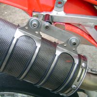Exhaust system compatible with Honda Crf 450 R/RX 2005-2005, Albus Ceramic, Homologated legal full system exhaust, including removable db killer 