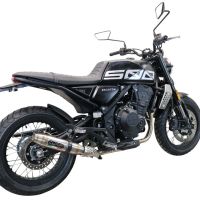 Scarico compatibile con Brixton CroSsfire 500 X 2020-2021, Deeptone Inox, Scarico omologato, silenziatore con db killer estraibile e raccordo specifico