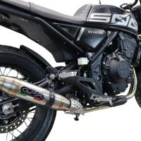Exhaust system compatible with Brixton CroSsfire 500 X 2020-2021, Deeptone Inox, Homologated legal slip-on exhaust including removable db killer and link pipe 