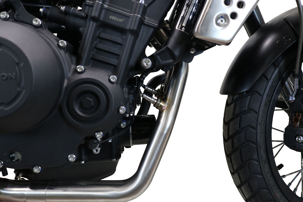 Scarico compatibile con Brixton CroSsfire 500 X 2022-2023, Decatalizzatore, Collettore decatalizzore, applicazione racing