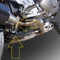 Exhaust system compatible with Honda Crossrunner 800 Vfr 800 X 2011-2014, Albus Ceramic, Homologated legal slip-on exhaust including removable db killer and link pipe 