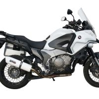 Scarico compatibile con Honda VFR1200X Crosstourer 2011-2016, Albus Ceramic, Scarico omologato, silenziatore con db killer estraibile e raccordo specifico