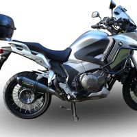 GPR exhaust compatible with  Honda VFR1200X Crosstourer 2011-2016, New Grand Prix Evo Titanium, Homologated legal slip-on exhaust including removable db killer and link pipe 