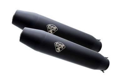 Scarico compatibile con Ducati Sport Classic 1000 S -Gt -Poul Smart 2006-2010, Deeptone Black Cafè Racer, Coppia di silenziatori di scarico omologati, con db killer estraibili,forniti senza raccordo
