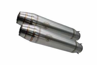 Scarico compatibile con Kawasaki Zephyr 550 Zr550D 1992-1995, Deeptone Inox Cafè Racer, Coppia di silenziatori di scarico omologati, con db killer estraibili,forniti senza raccordo