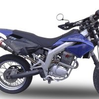 Exhaust compatible with Derbi Senda Drd 125 R -SM 2009-2013, Gpe Ann. titanium, Homologated legal slip-on exhaust including removable db killer and link pipe 