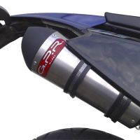 Exhaust compatible with Derbi Senda Drd 125 R -SM 2009-2013, Gpe Ann. titanium, Homologated legal slip-on exhaust including removable db killer and link pipe 