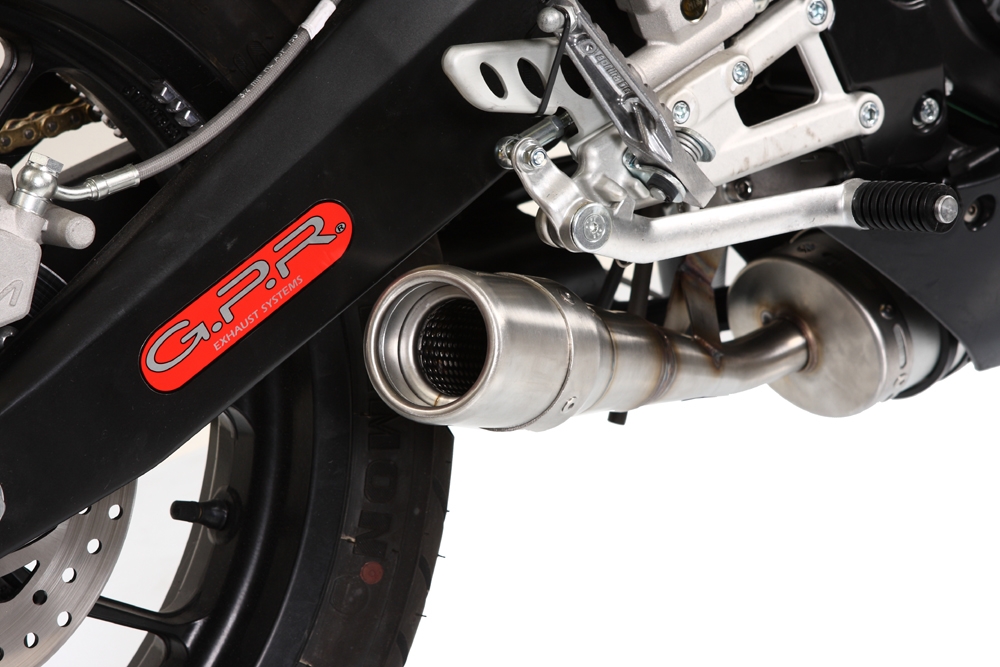Exhaust system compatible with Derbi Gpr 125 2009-2010, Deeptone Inox, Homologated legal full system exhaust, including removable db killer and catalyst 