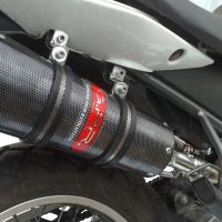 Exhaust system compatible with Derbi Cross City 125 2007-2012, Furore Nero, Homologated legal slip-on exhaust including removable db killer and link pipe 