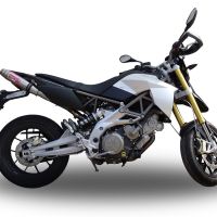 Scarico GPR compatibile con  Aprilia Dorsoduro 750  2008-2016, Deeptone Inox, Coppia di silenziatori di scarico racing, con raccordo, articolo senza omologazione