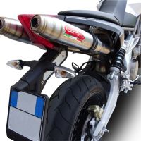Scarico GPR compatibile con  Aprilia Dorsoduro 750  2008-2016, Deeptone Inox, Coppia di silenziatori di scarico racing, con raccordo, articolo senza omologazione