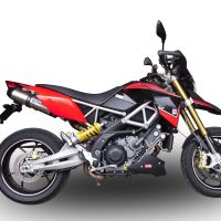 Scarico compatibile con Aprilia Dorsoduro 1200 2011-2016, GP Evo4 Titanium, Coppia di terminali di scarico omologati, forniti con db killer removibili e raccordi specifici