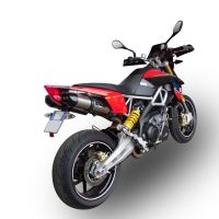 Scarico compatibile con Aprilia Dorsoduro 1200 2011-2016, GP Evo4 Titanium, Coppia di terminali di scarico omologati, forniti con db killer removibile, catalizzatori e raccordi specifici