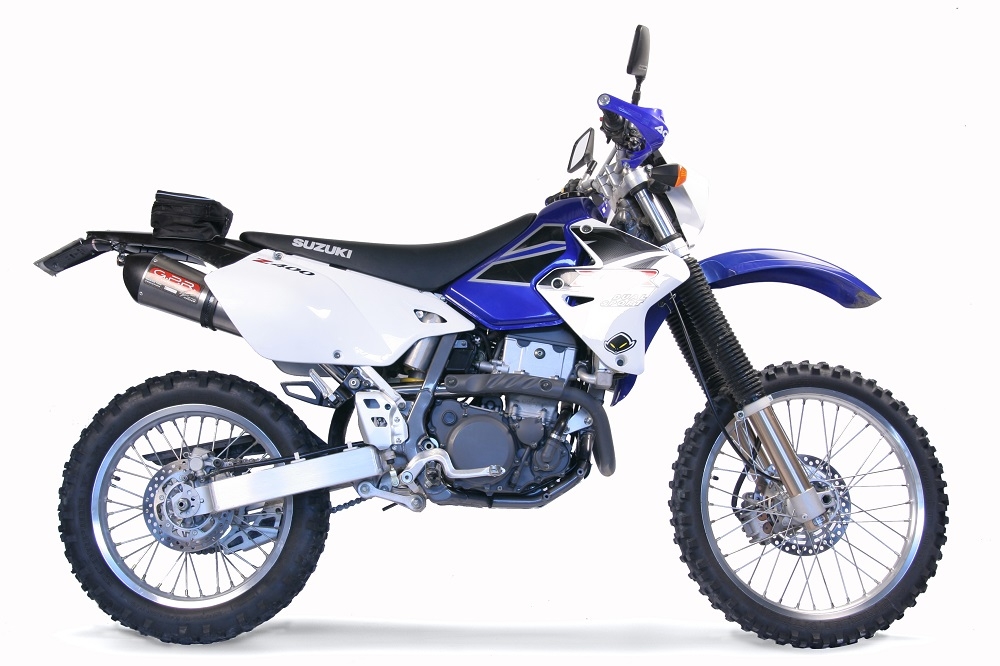 Scarico compatibile con Suzuki Drz 400 SM 2005-2025, Gpe Ann. titanium, Scarico omologato, silenziatore con db killer estraibile e raccordo specifico
