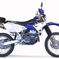 Scarico compatibile con Suzuki Drz 400 SM 2005-2025, Gpe Ann. titanium, Scarico omologato, silenziatore con db killer estraibile e raccordo specifico