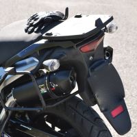 Scarico compatibile con Kawasaki Klv 1000 2004-2007, Furore Nero, Coppia di terminali di scarico omologati, forniti con db killer removibili e raccordi specifici