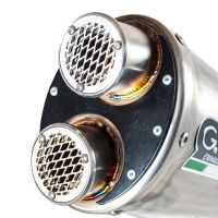 Exhaust compatible with Cf Moto 800 Mt Touring 2022-2024, Dual Titanium, Homologated legal slip-on exhaust including removable db killer and link pipe 