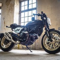Exhaust system compatible with Ducati Scrambler 800 2015-2016, Deeptone Inox, Dual Homologated legal slip-on exhaust including removable db killers, link pipes and catalysts 