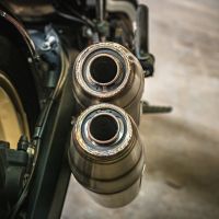 Exhaust compatible with Ducati Scrambler 800 2017-2020, Deeptone Inox, Dual Homologated legal slip-on exhaust including removable db killers, link pipes and catalysts 