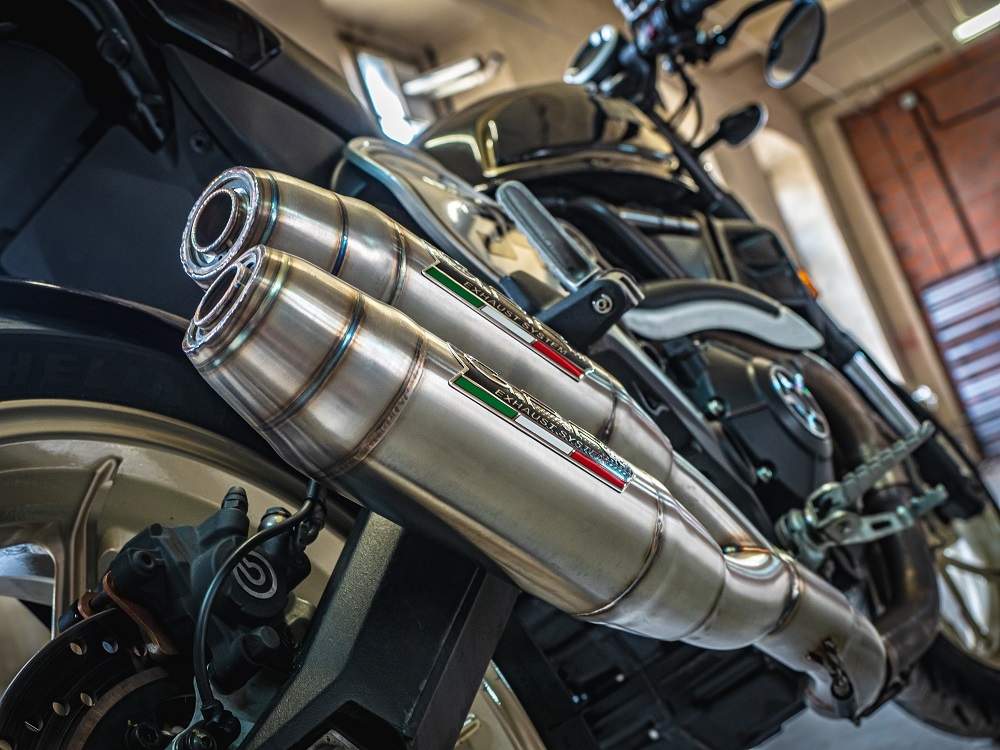 Exhaust compatible with Ducati Scrambler 800 2017-2020, Deeptone Inox, Dual Homologated legal slip-on exhaust including removable db killers, link pipes and catalysts 
