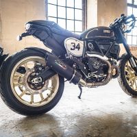 Exhaust compatible with Ducati Scrambler 800 2017-2020, Furore Evo4 Nero, Homologated legal slip-on exhaust including removable db killer, link pipe and catalyst 