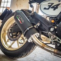 Exhaust compatible with Ducati Scrambler 800 2017-2020, Furore Evo4 Nero, Homologated legal slip-on exhaust including removable db killer, link pipe and catalyst 
