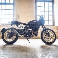 Scarico compatibile con Ducati Scrambler 800 2017-2020, GP Evo4 Poppy, Terminale di scarico omologato,fornito con db killer estraibile,catalizzatore e collettore