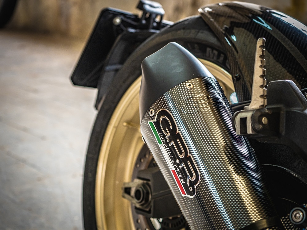 Scarico compatibile con Ducati Scrambler 800 2017-2020, GP Evo4 Poppy, Terminale di scarico omologato,fornito con db killer estraibile,catalizzatore e collettore