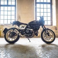 Exhaust system compatible with Ducati Scrambler 800 2017-2020, GP Evo4 Titanium, Homologated legal slip-on exhaust including removable db killer, link pipe and catalyst 