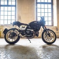 Scarico compatibile con Ducati Scrambler 800 2017-2020, GP Evo4 Titanium, Terminale di scarico omologato,fornito con db killer estraibile,catalizzatore e collettore