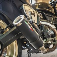 Exhaust compatible with Ducati Scrambler 800 2017-2020, M3 Black Titanium, Homologated legal slip-on exhaust including removable db killer, link pipe and catalyst 