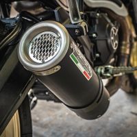 Exhaust system compatible with Ducati Scrambler 800 2015-2016, M3 Black Titanium, Homologated legal slip-on exhaust including removable db killer, link pipe and catalyst 