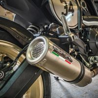 Exhaust compatible with Ducati Scrambler 800 2017-2020, M3 Titanium Natural, Homologated legal slip-on exhaust including removable db killer, link pipe and catalyst 