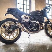 Scarico compatibile con Ducati Scrambler 800 2015-2016, Powercone Evo, Terminale di scarico omologato,fornito con db killer estraibile,catalizzatore e collettore