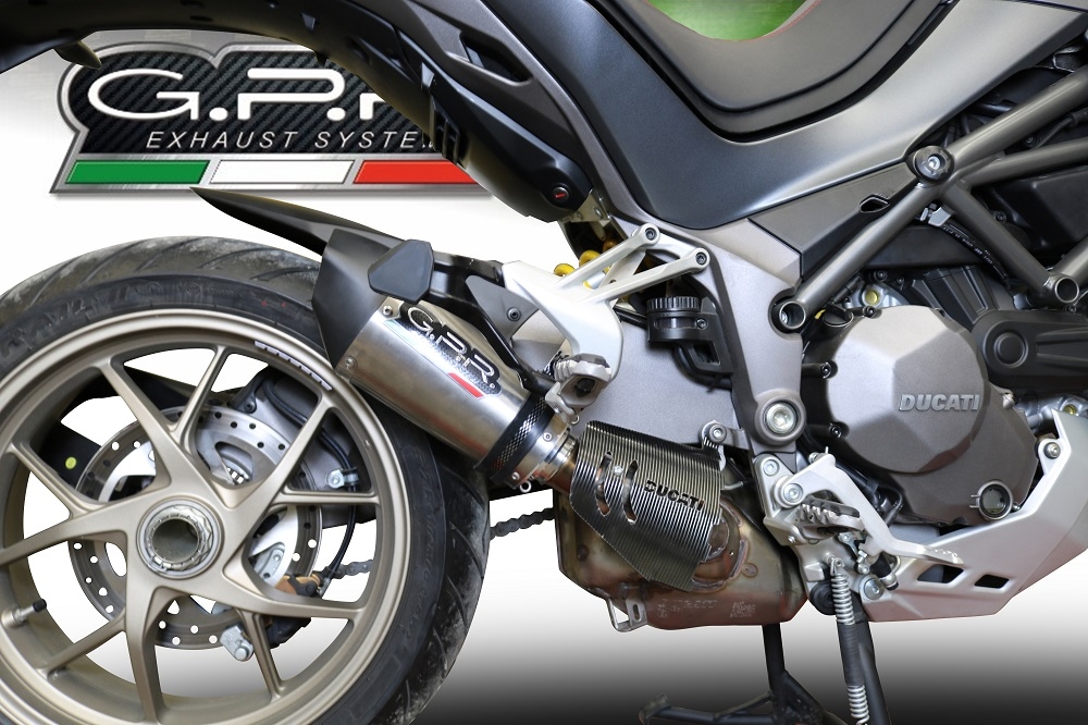 Scarico GPR compatibile con  Ducati Multistrada 1260 2018-2020, New Grand Prix Evo Titanium, Scarico omologato, silenziatore con db killer estraibile e raccordo specifico