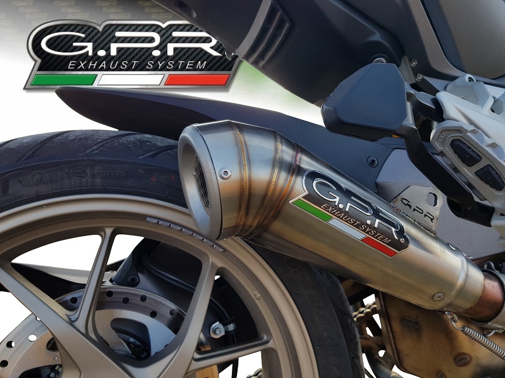 Exhaust compatible with Ducati Multistrada 1260 2018-2020, Powercone Evo, Homologated legal slip-on exhaust including removable db killer and link pipe 