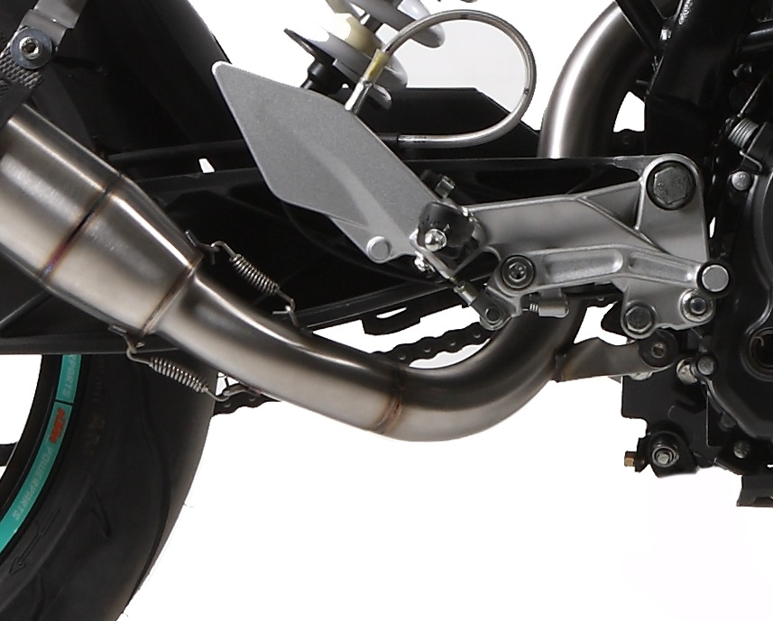 Exhaust system compatible with Ktm Duke 390 2013-2016, Deeptone Inox, Homologated legal slip-on exhaust including removable db killer, link pipe and catalyst 