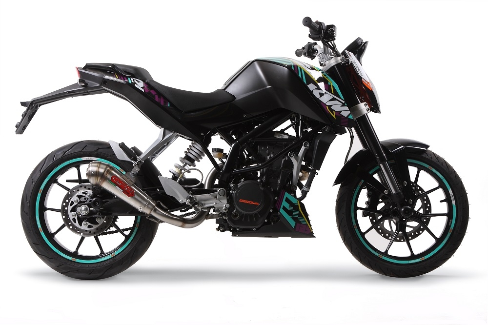 Exhaust compatible with Ktm Duke 125 2011-2016, Powercone Evo, Homologated legal slip-on exhaust including removable db killer, link pipe and catalyst 